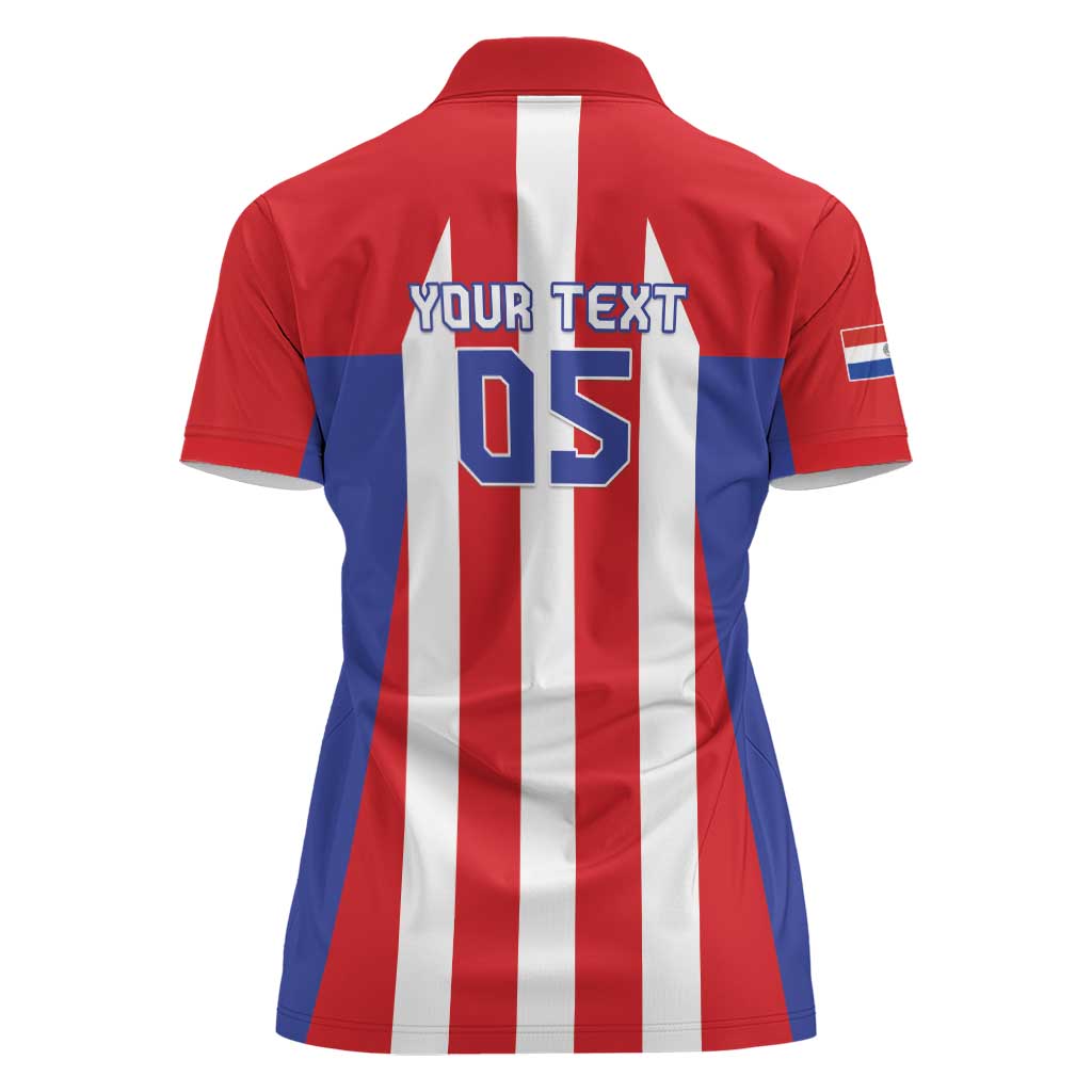 Custom Paraguay Star Football Women Polo Shirt Go Albirroja