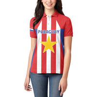 Custom Paraguay Star Football Women Polo Shirt Go Albirroja