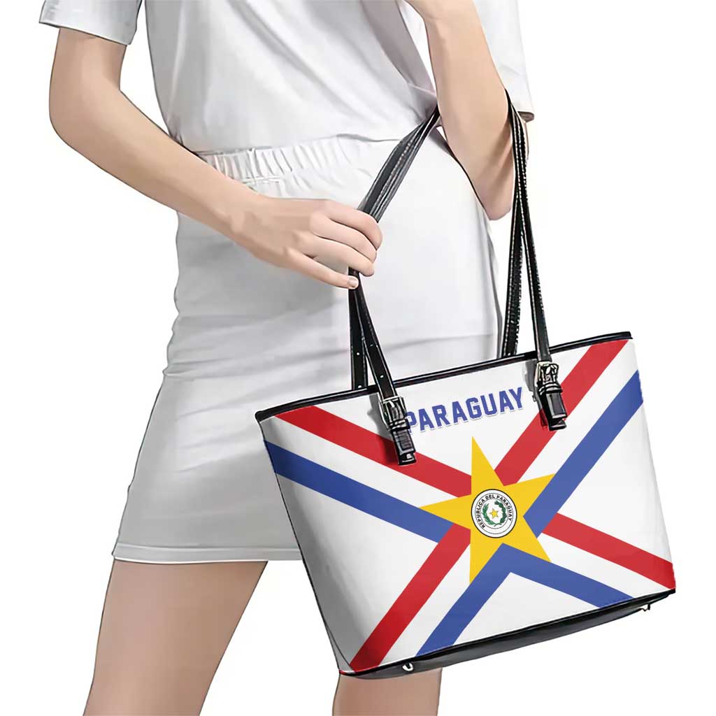 Paraguay Football Leather Tote Bag Unique Style