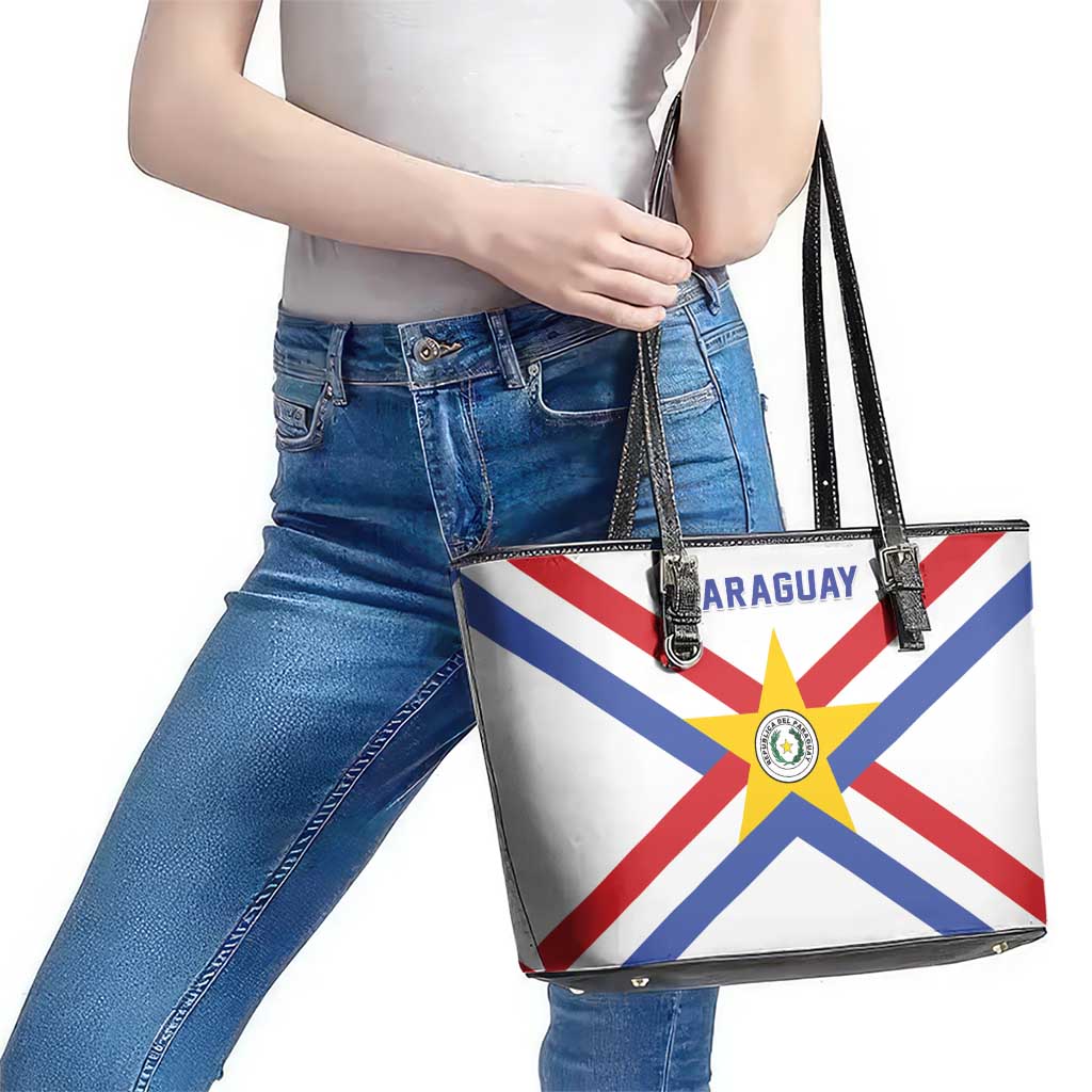 Paraguay Football Leather Tote Bag Unique Style