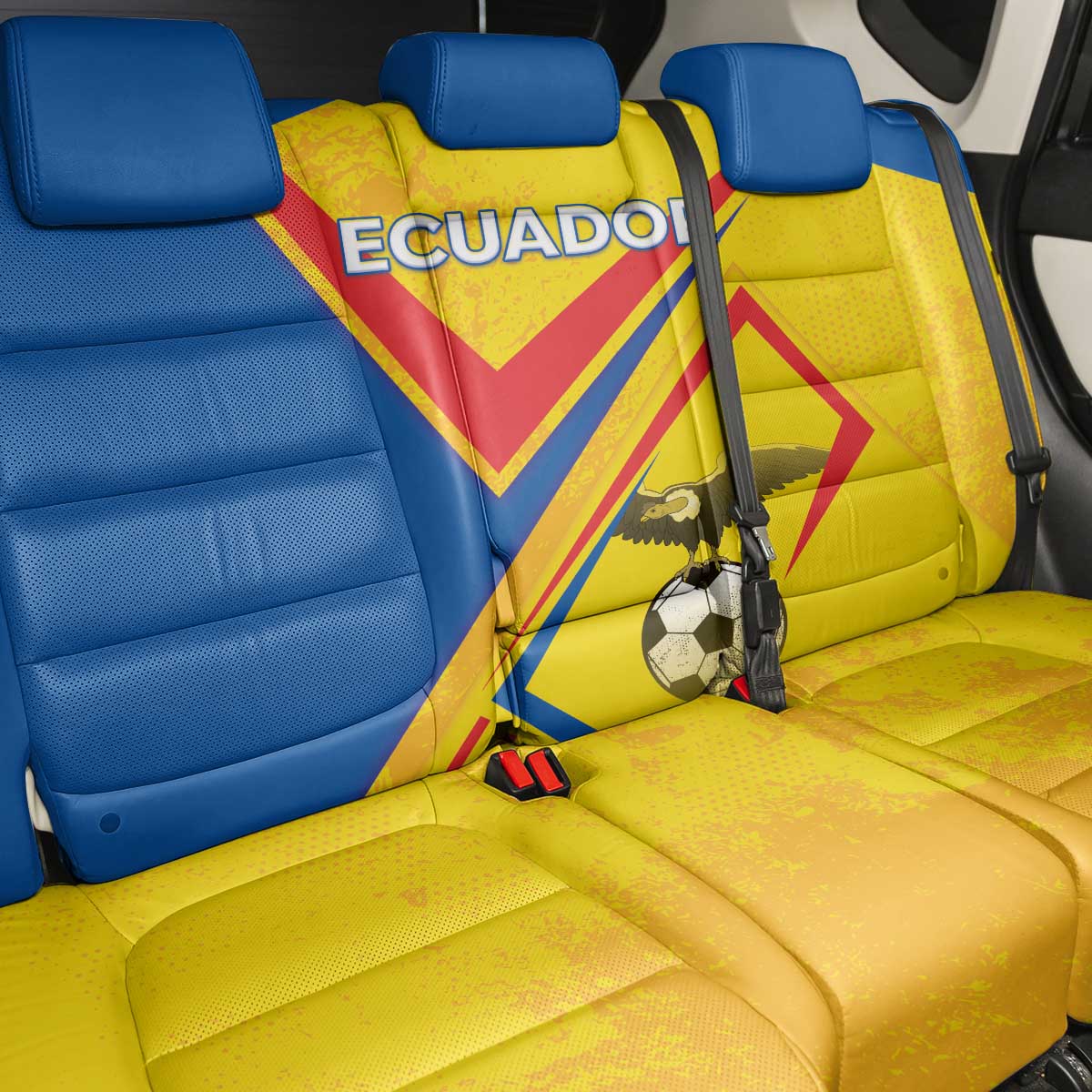 Ecuador Football Back Car Seat Cover La Tricolor Sporty Style