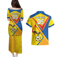 Custom Ecuador Football Couples Matching Puletasi and Hawaiian Shirt La Tricolor Sporty Style