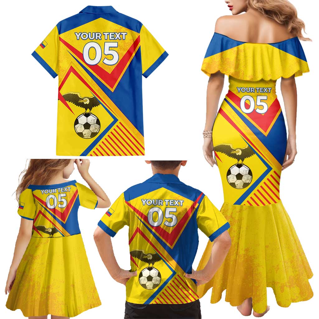Custom Ecuador Football Family Matching Mermaid Dress and Hawaiian Shirt La Tricolor Sporty Style