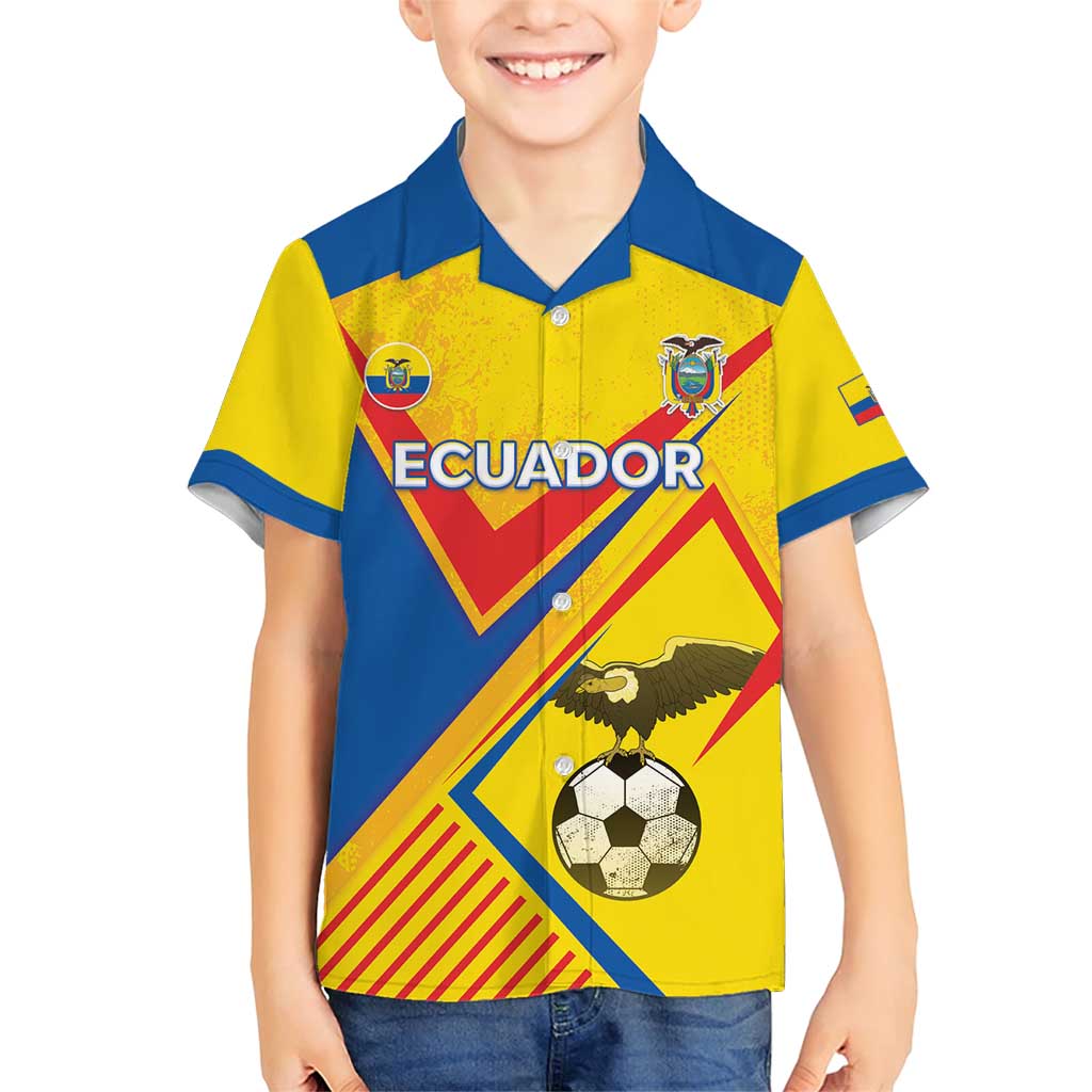 Custom Ecuador Football Family Matching Short Sleeve Bodycon Dress and Hawaiian Shirt La Tricolor Sporty Style