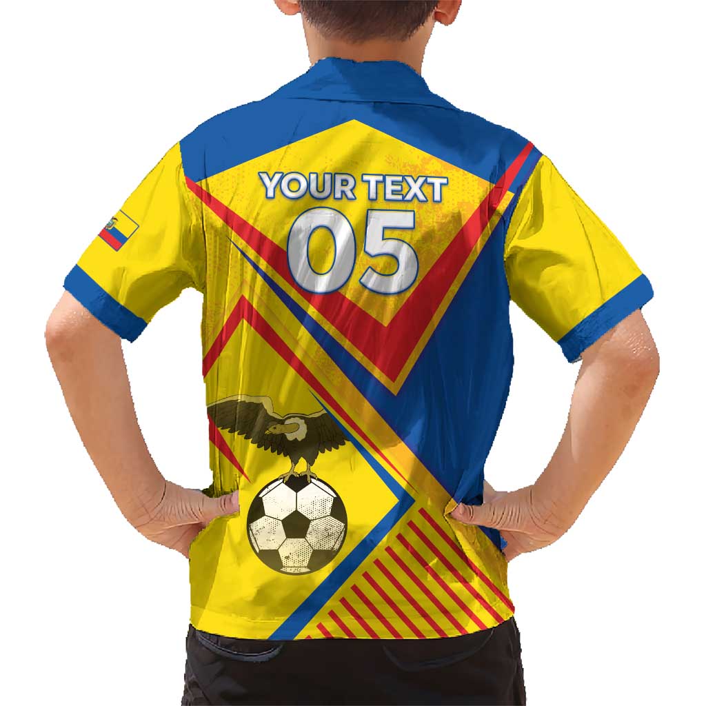 Custom Ecuador Football Kid Hawaiian Shirt La Tricolor Sporty Style