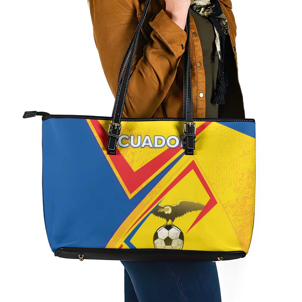 Ecuador Football Leather Tote Bag La Tricolor Sporty Style