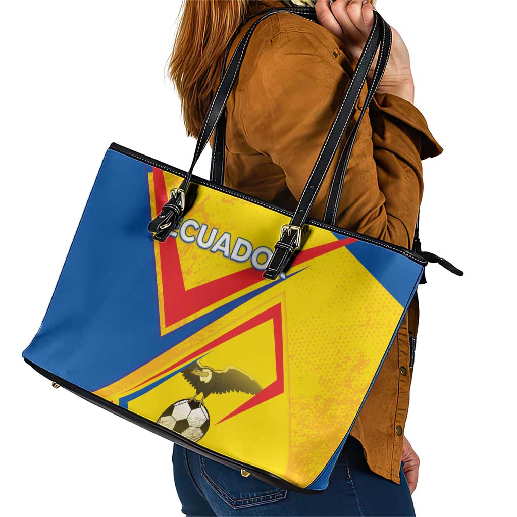 Ecuador Football Leather Tote Bag La Tricolor Sporty Style