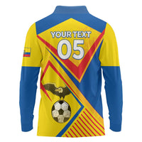 Custom Ecuador Football Long Sleeve Polo Shirt La Tricolor Sporty Style