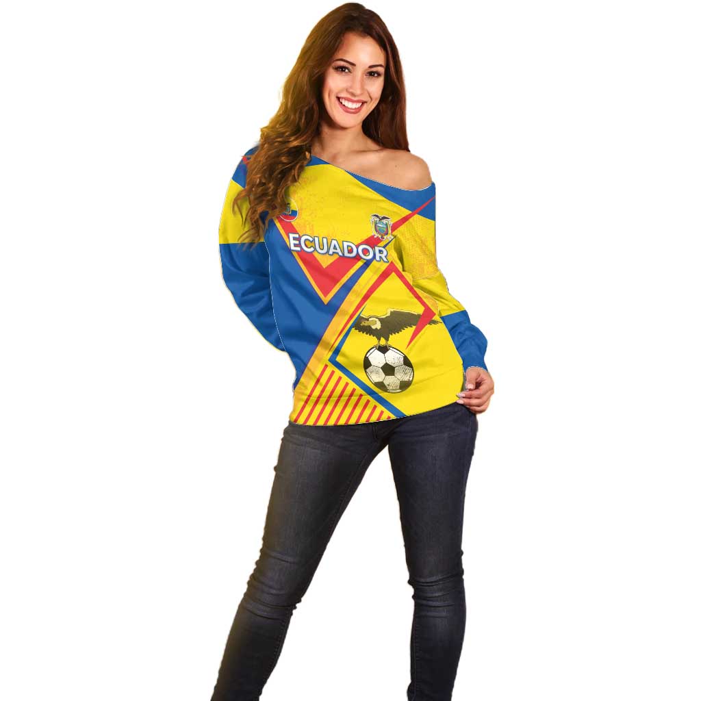Custom Ecuador Football Off Shoulder Sweater La Tricolor Sporty Style