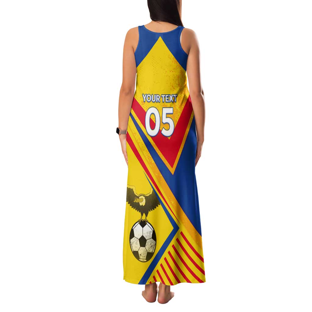 Custom Ecuador Football Tank Maxi Dress La Tricolor Sporty Style