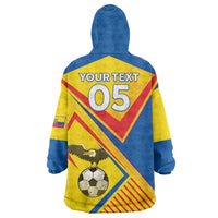 Custom Ecuador Football Wearable Blanket Hoodie La Tricolor Sporty Style