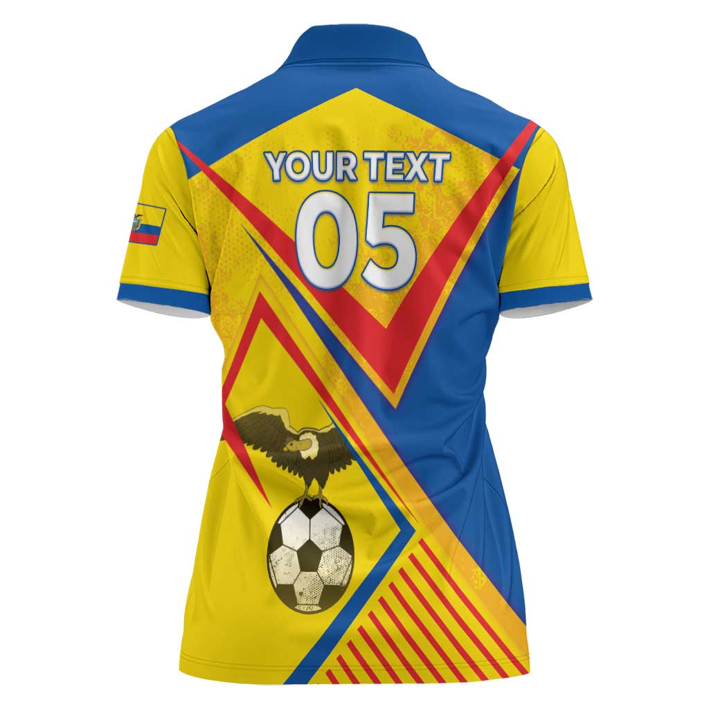 Custom Ecuador Football Women Polo Shirt La Tricolor Sporty Style