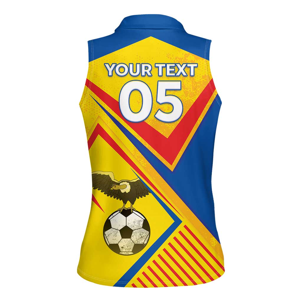 Custom Ecuador Football Women Sleeveless Polo Shirt La Tricolor Sporty Style