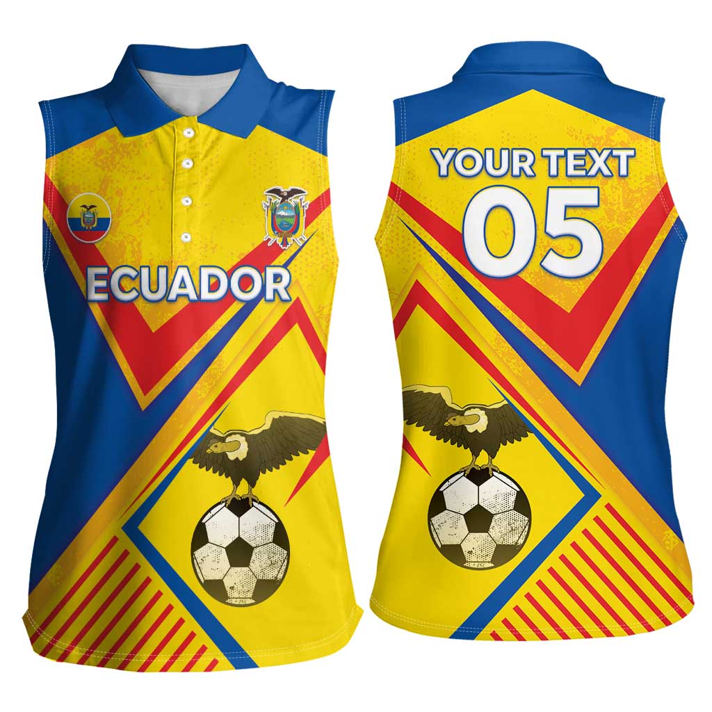 Custom Ecuador Football Women Sleeveless Polo Shirt La Tricolor Sporty Style