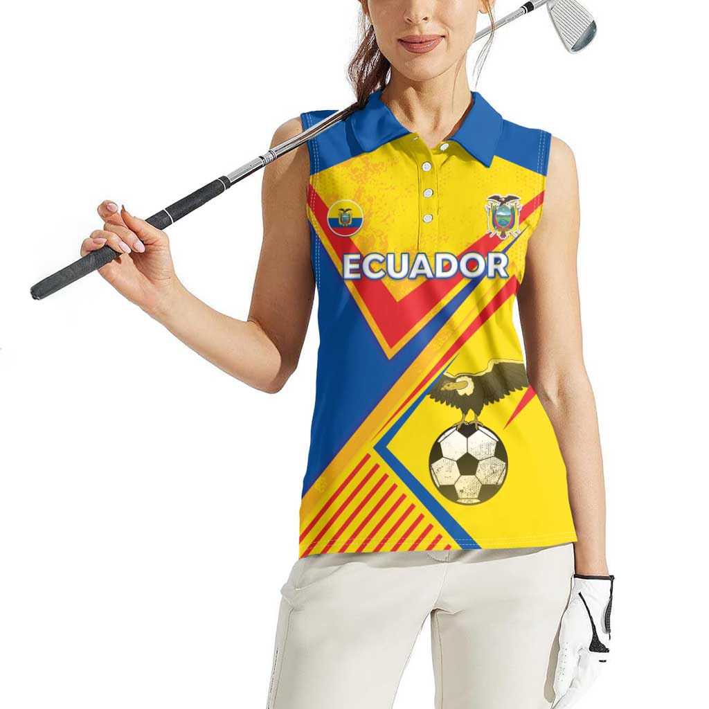 Custom Ecuador Football Women Sleeveless Polo Shirt La Tricolor Sporty Style