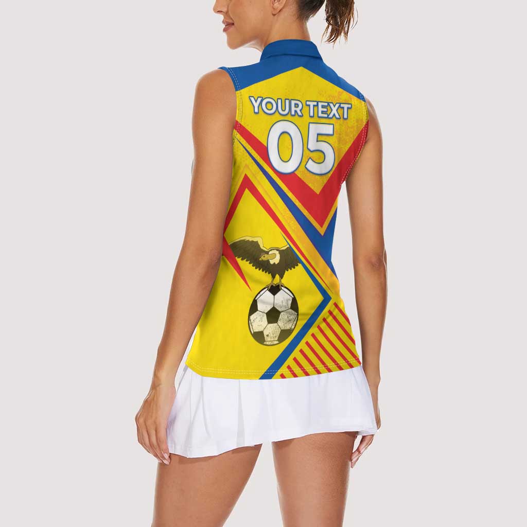 Custom Ecuador Football Women Sleeveless Polo Shirt La Tricolor Sporty Style