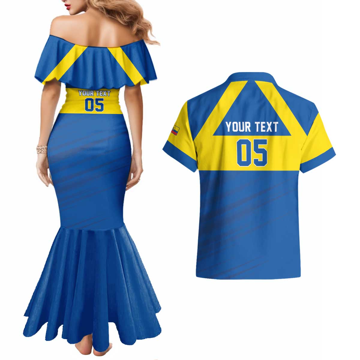 Custom Ecuador Football Couples Matching Mermaid Dress and Hawaiian Shirt Go Champions