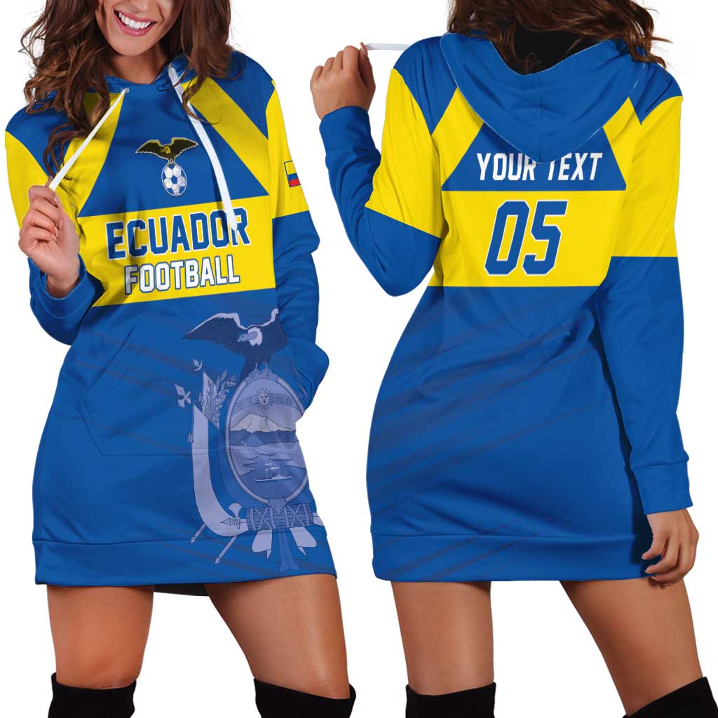 Custom Ecuador Football Hoodie Dress Go Champions