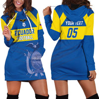 Custom Ecuador Football Hoodie Dress Go Champions