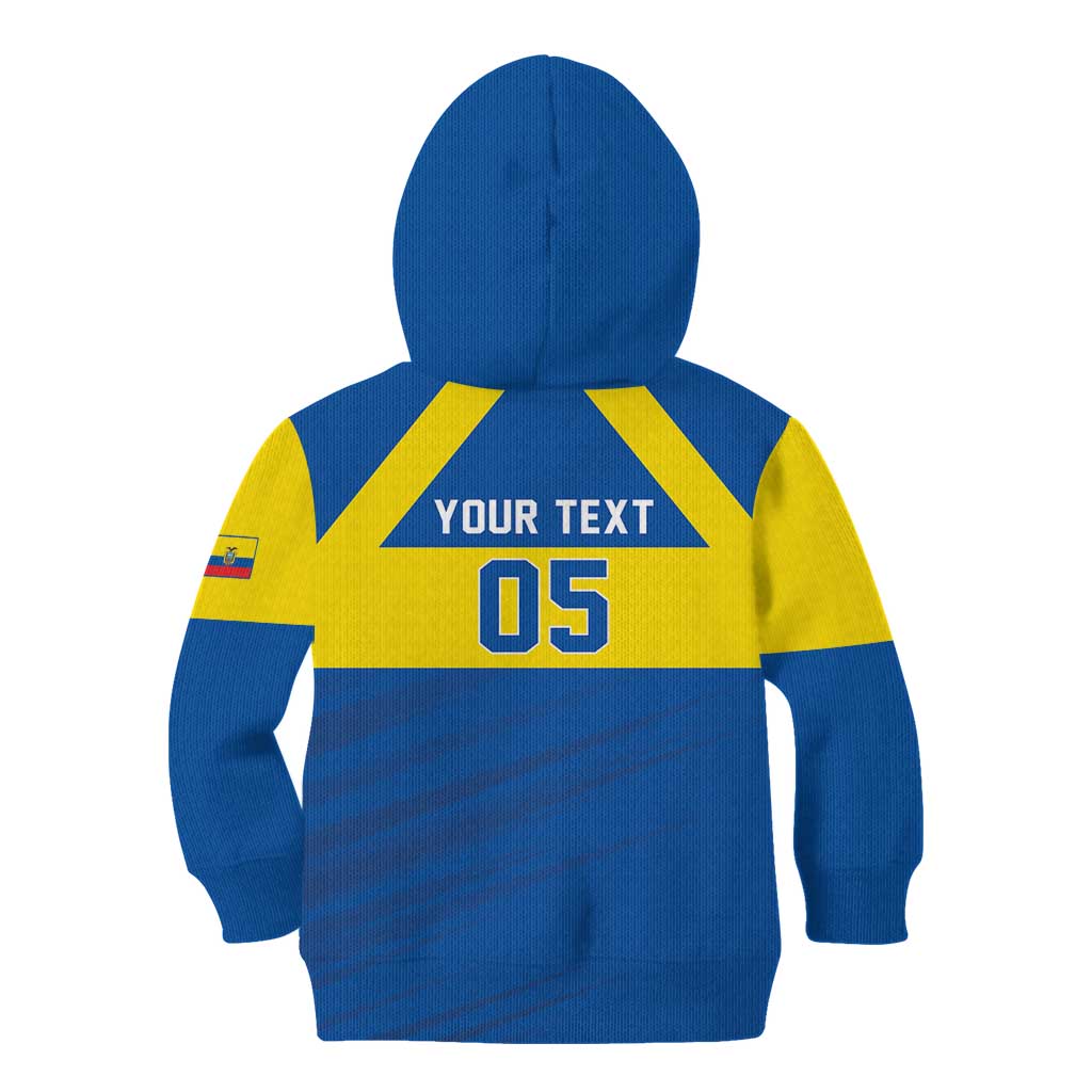 Custom Ecuador Football Kid Hoodie Go Champions