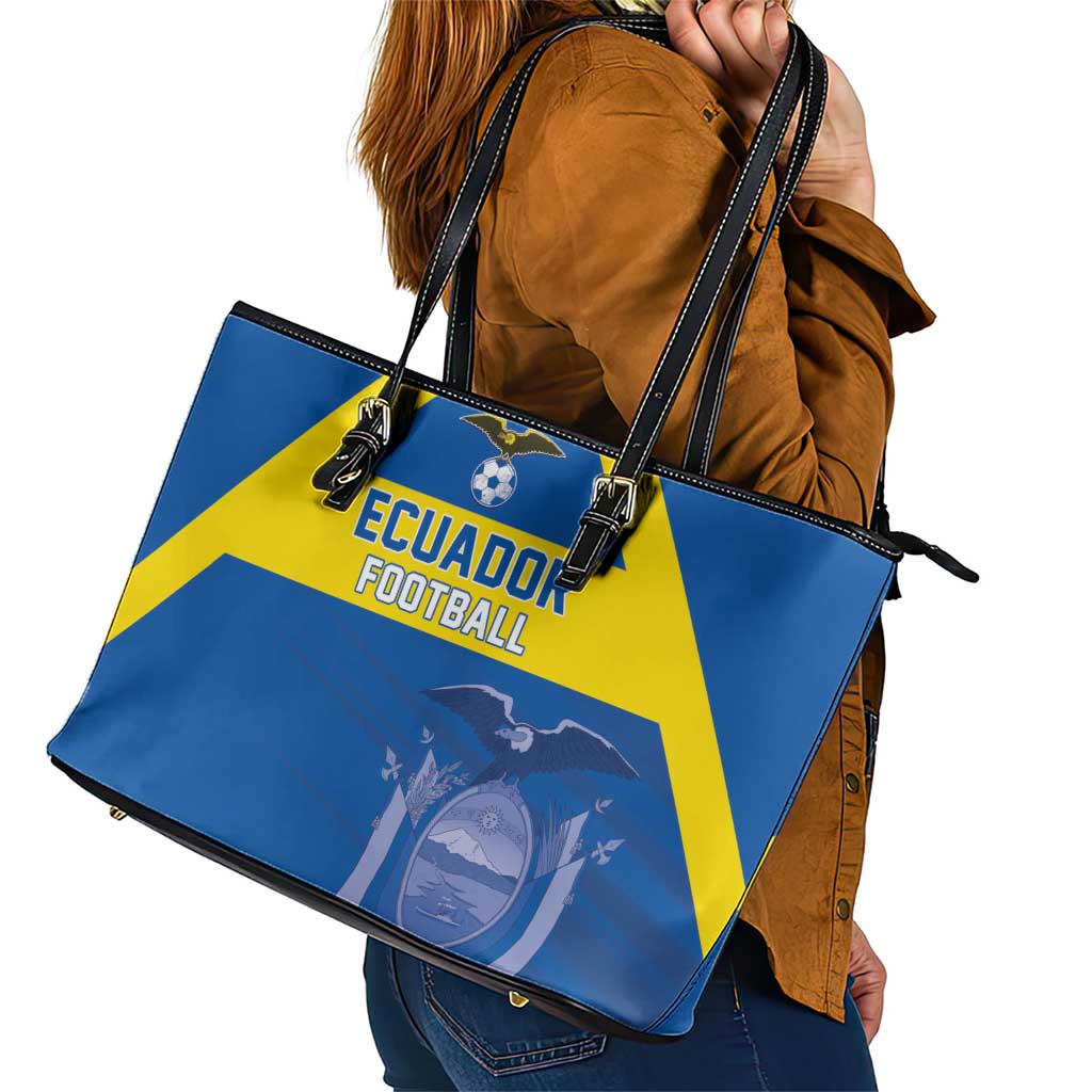 Ecuador Football Leather Tote Bag Go Champions