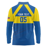 Custom Ecuador Football Long Sleeve Polo Shirt Go Champions
