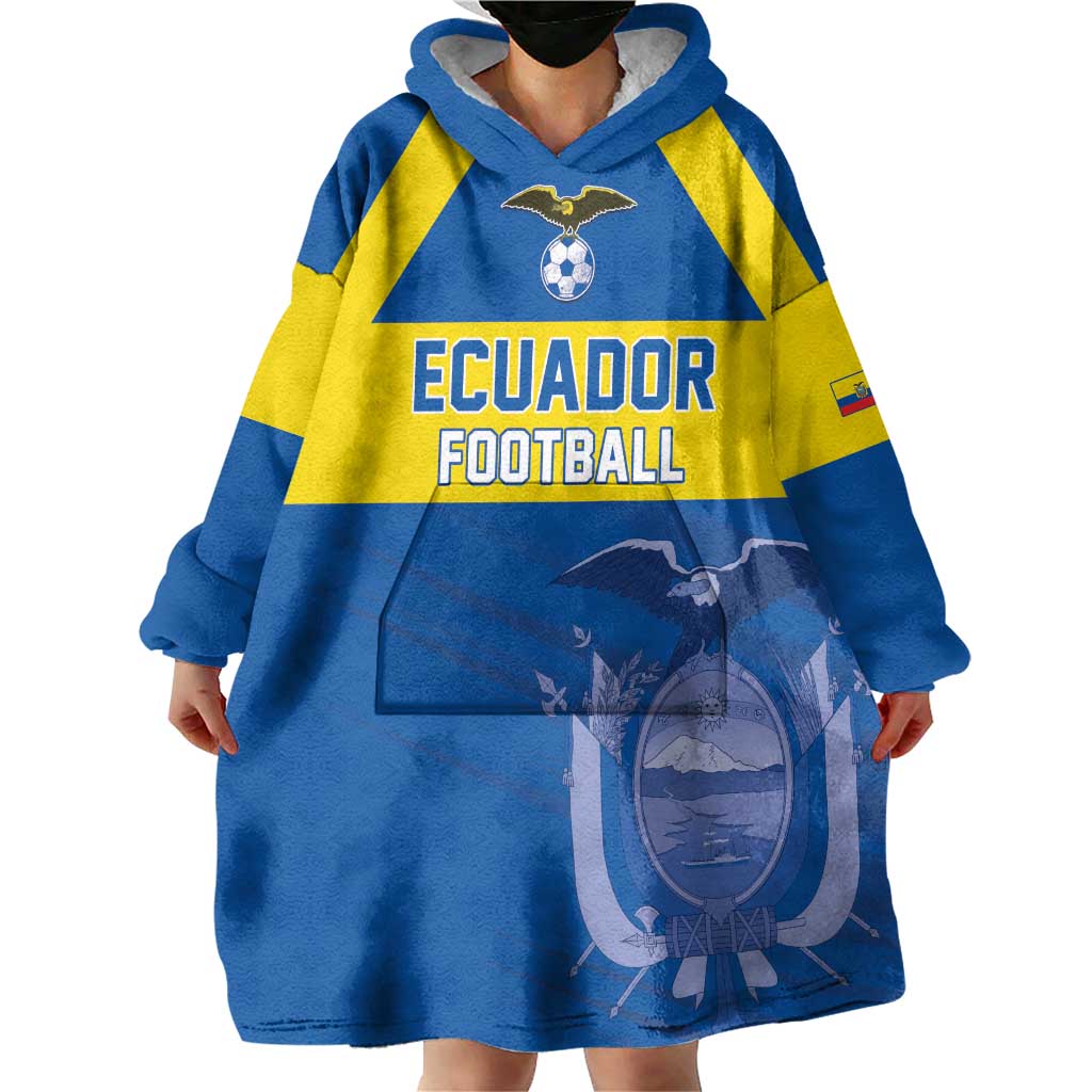 Custom Ecuador Football Wearable Blanket Hoodie Go Champions