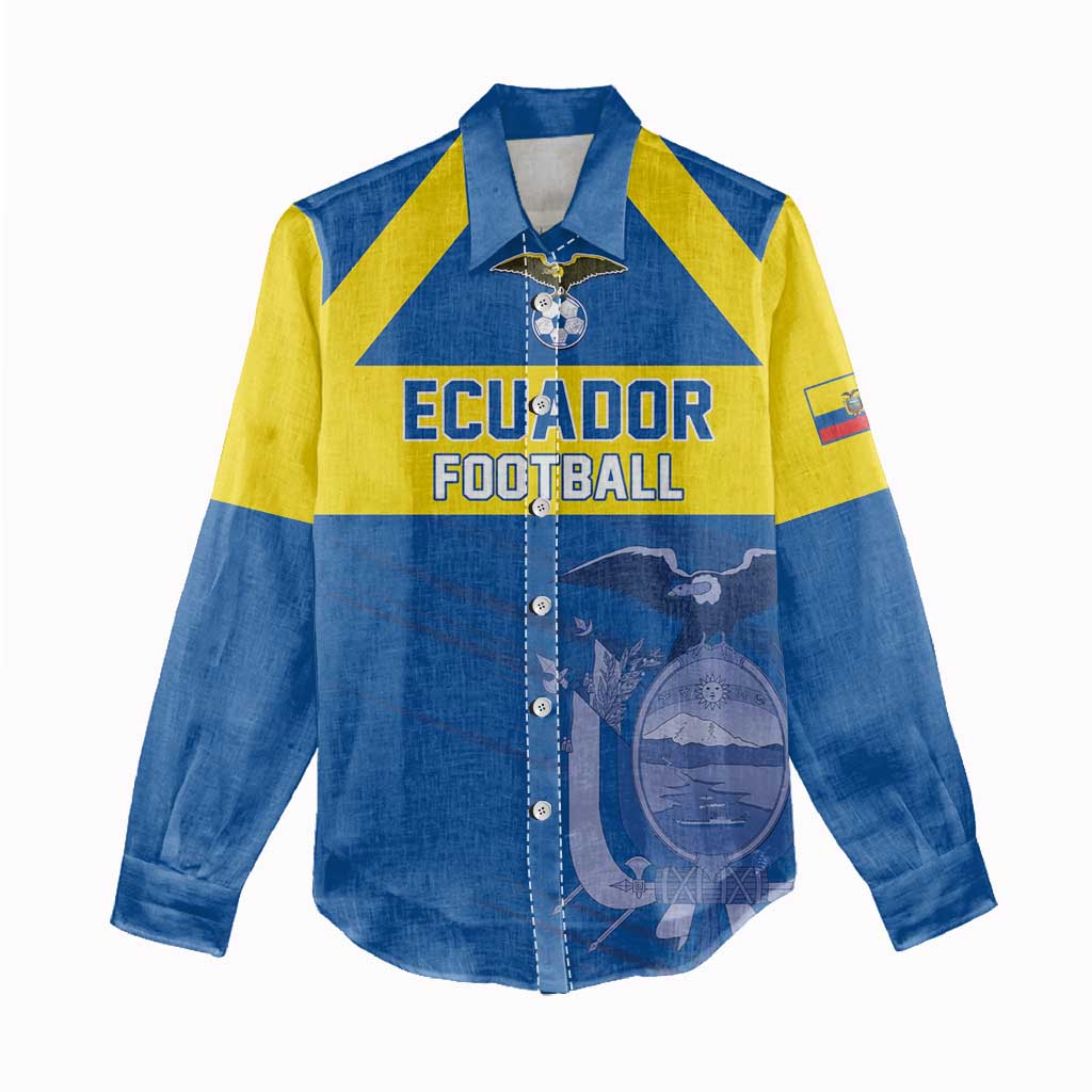 Custom Ecuador Football Women Casual Shirt Go Champions