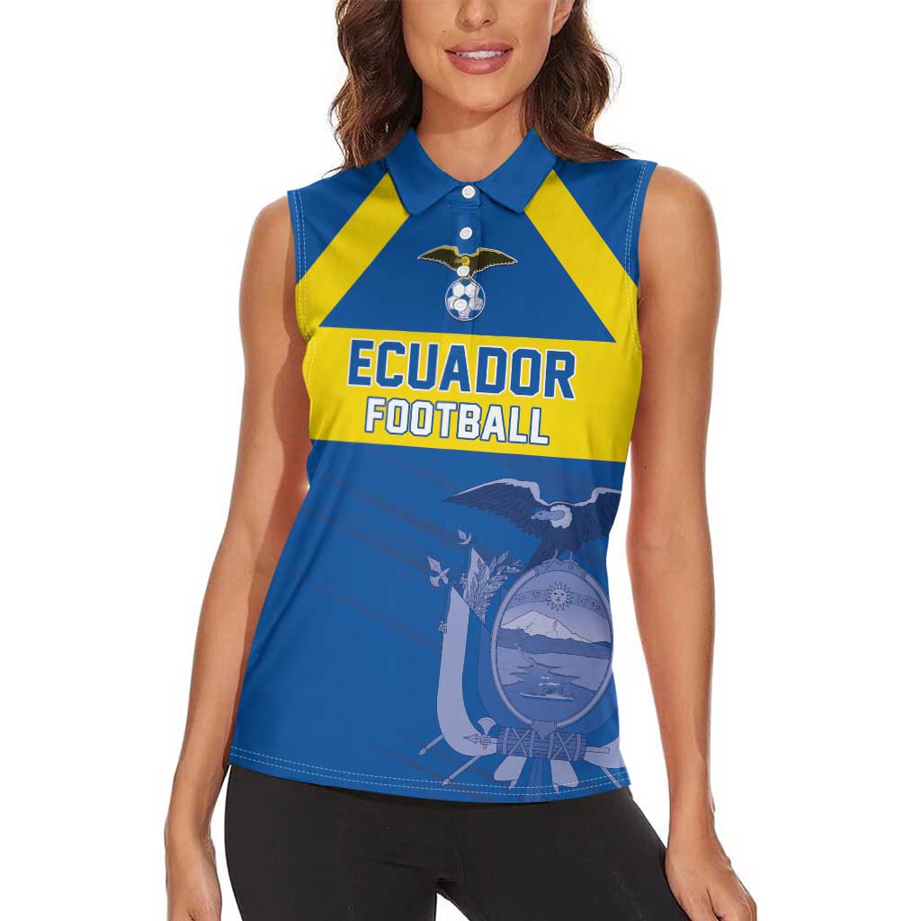 Custom Ecuador Football Women Sleeveless Polo Shirt Go Champions