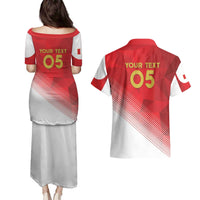 Custom Peru Football Couples Matching Puletasi and Hawaiian Shirt Sporty Style