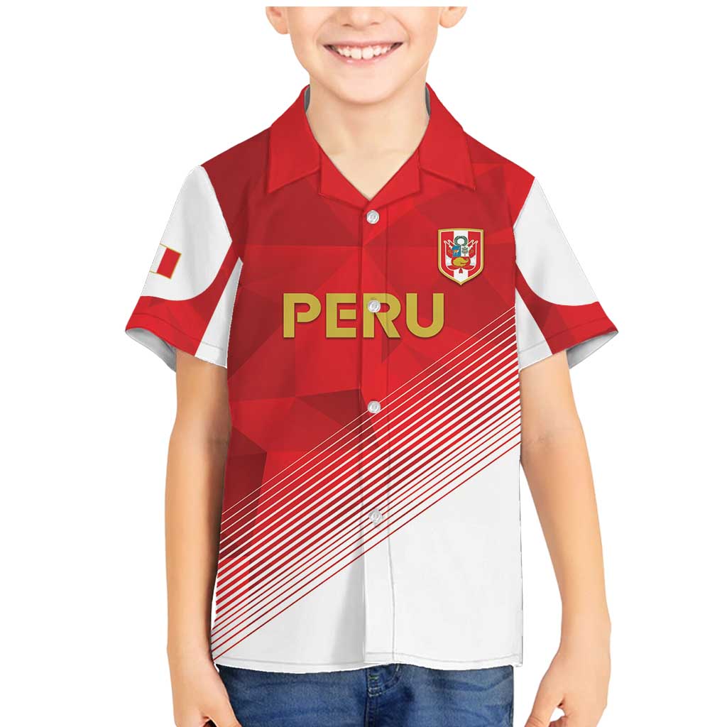 Custom Peru Football Family Matching Mermaid Dress and Hawaiian Shirt Sporty Style