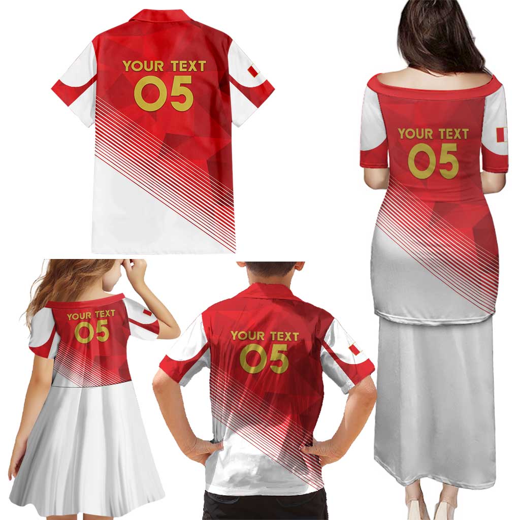 Custom Peru Football Family Matching Puletasi and Hawaiian Shirt Sporty Style