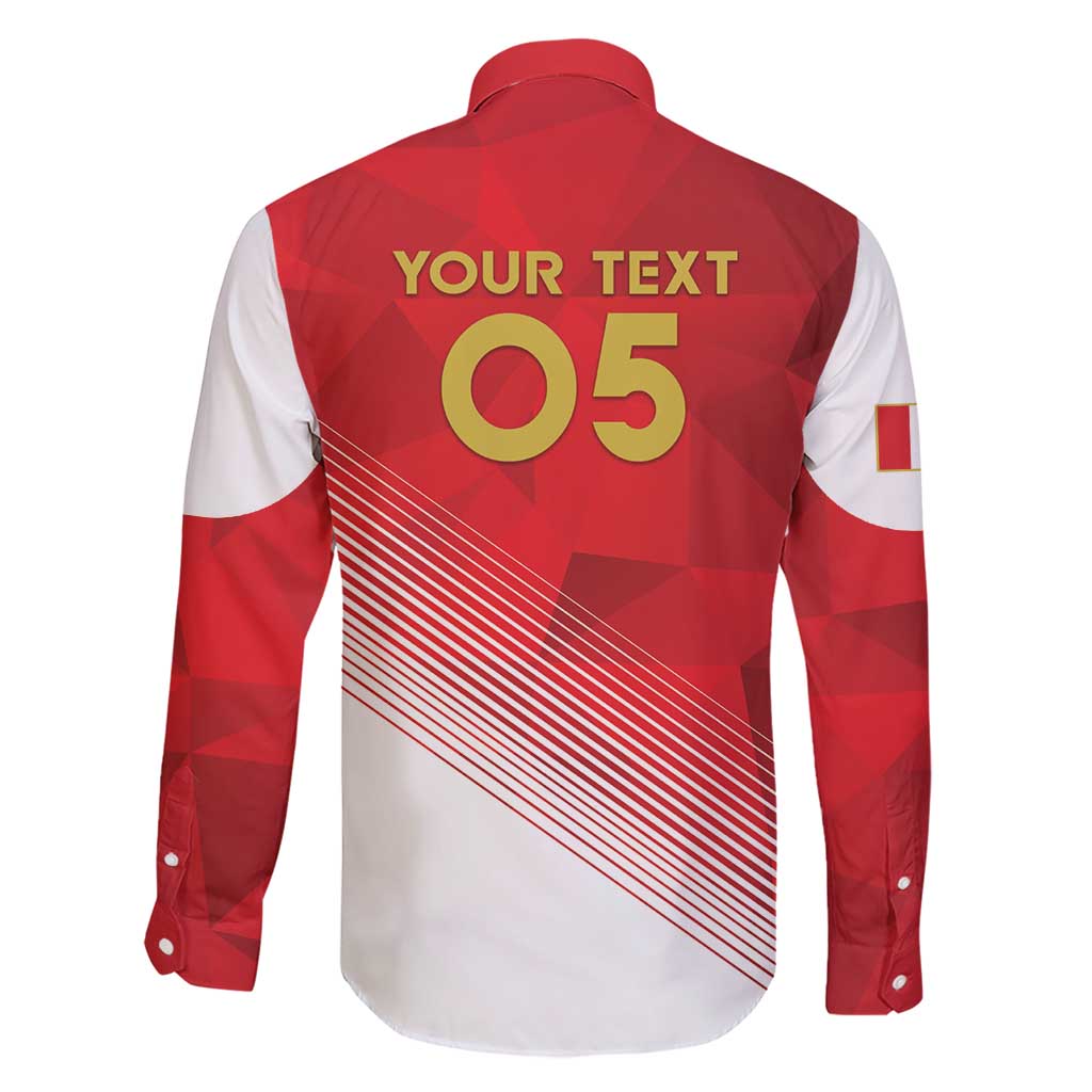 Custom Peru Football Family Matching Short Sleeve Bodycon Dress and Hawaiian Shirt Sporty Style