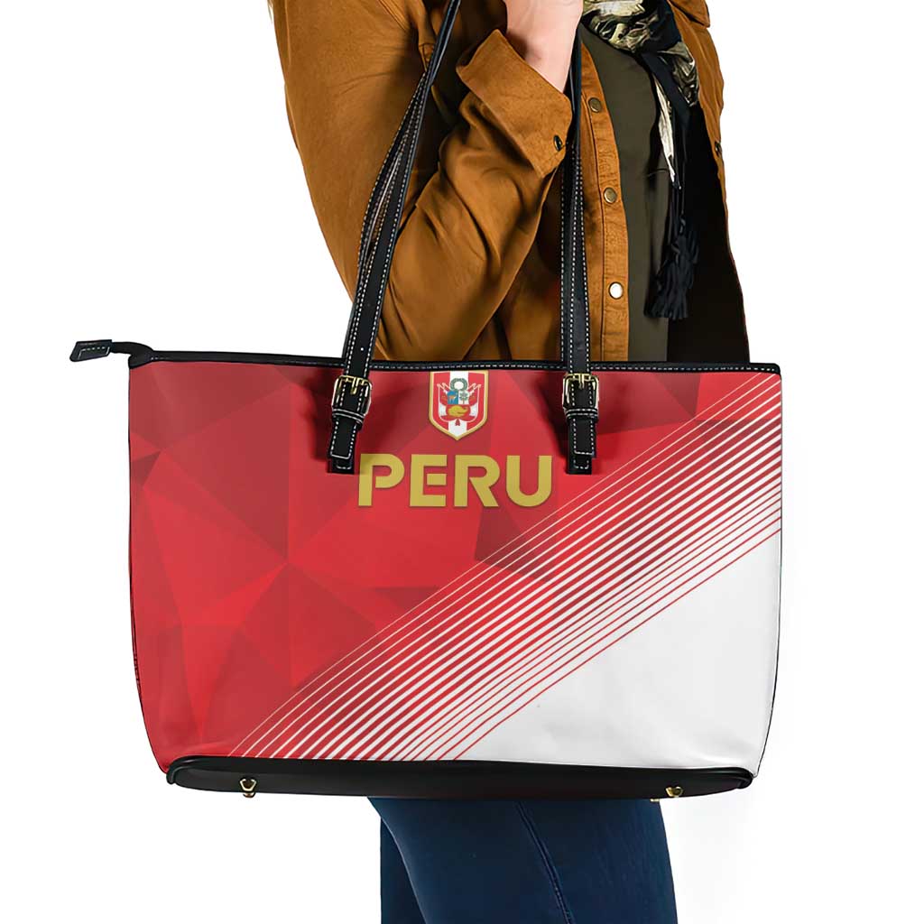 Peru Football Leather Tote Bag Sporty Style