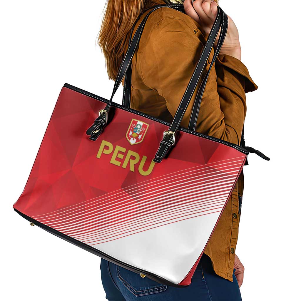 Peru Football Leather Tote Bag Sporty Style