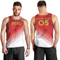 Custom Peru Football Men Tank Top Sporty Style