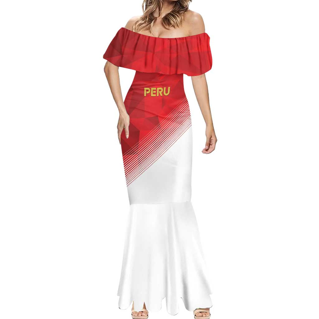 Custom Peru Football Mermaid Dress Sporty Style