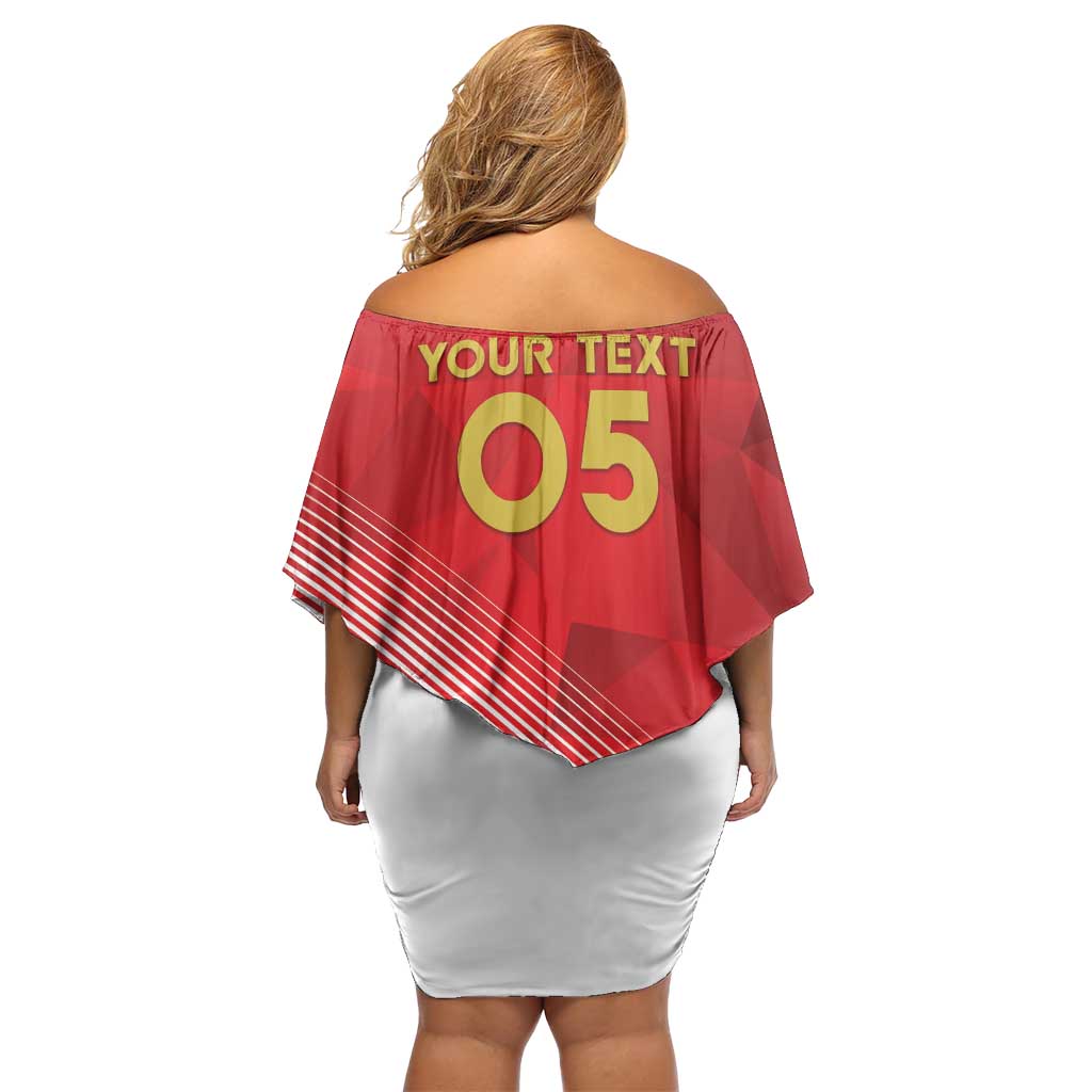 Custom Peru Football Off Shoulder Short Dress Sporty Style