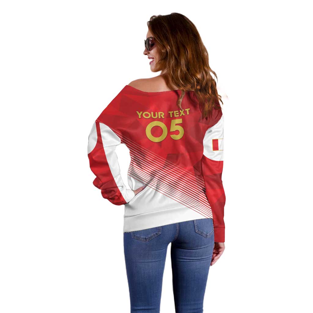 Custom Peru Football Off Shoulder Sweater Sporty Style