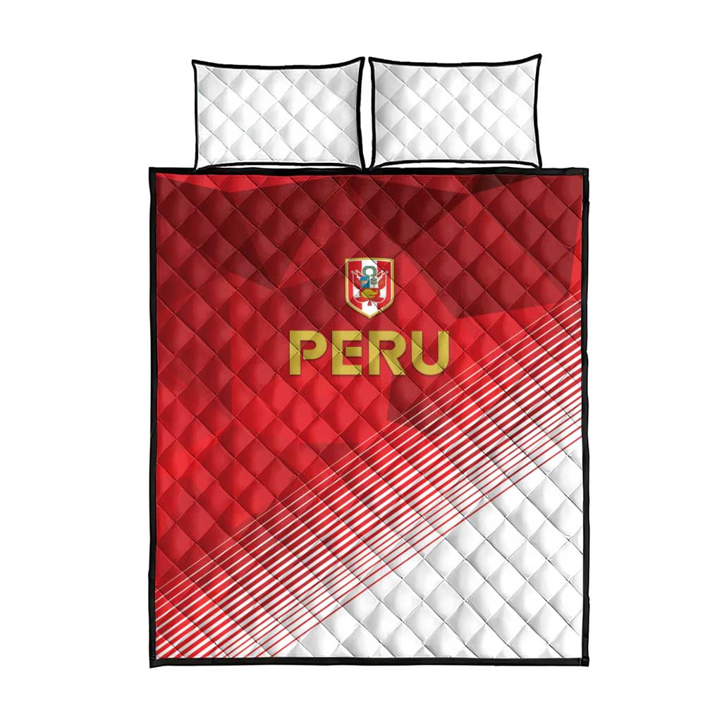 Peru Football Quilt Bed Set Sporty Style