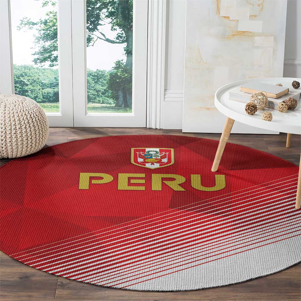 Peru Football Round Carpet Sporty Style