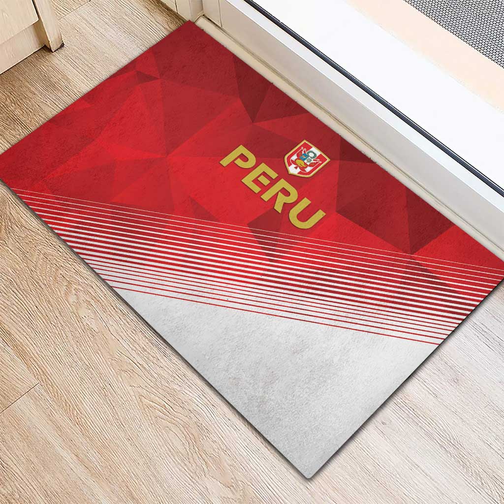 Peru Football Rubber Doormat Sporty Style