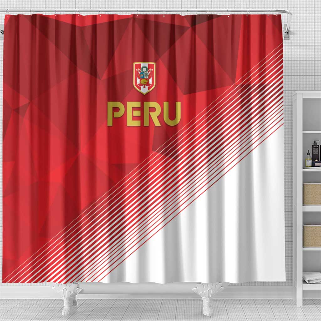 Peru Football Shower Curtain Sporty Style
