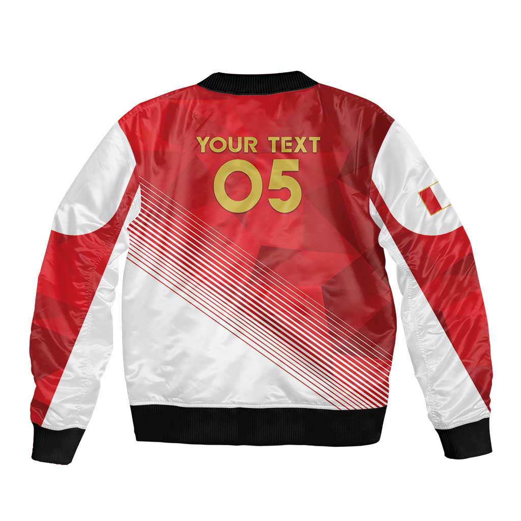 Custom Peru Football Sleeve Zip Bomber Jacket Sporty Style