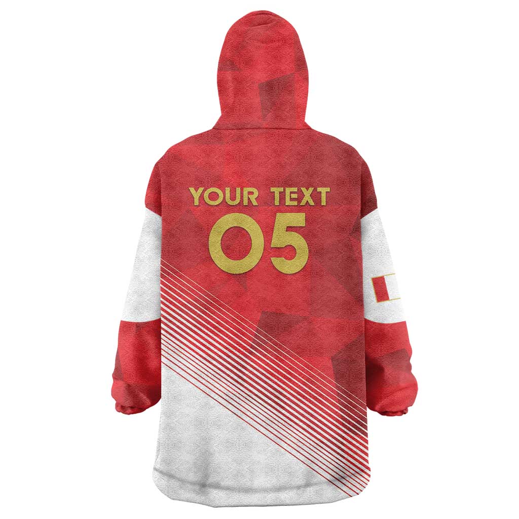 Custom Peru Football Wearable Blanket Hoodie Sporty Style