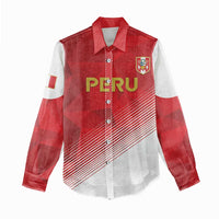 Custom Peru Football Women Casual Shirt Sporty Style