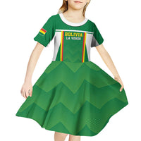 Custom Bolivia Football Kid Short Sleeve Dress Go Champions La Verde Green Version