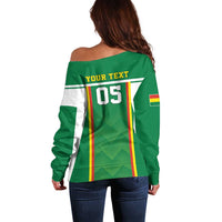 Custom Bolivia Football Off Shoulder Sweater Go Champions La Verde Green Version