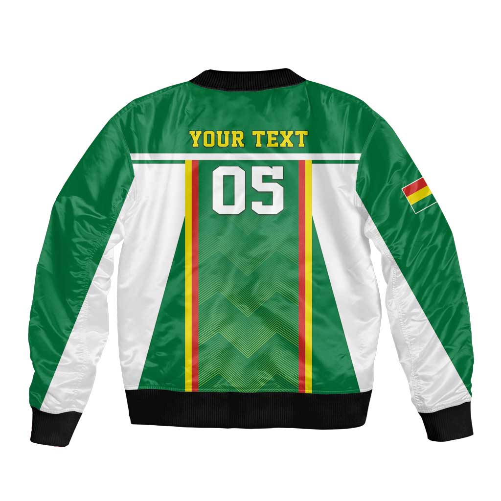 Custom Bolivia Football Sleeve Zip Bomber Jacket Go Champions La Verde Green Version