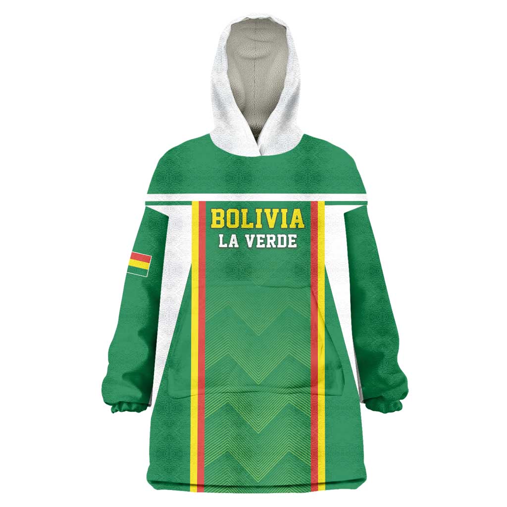 Custom Bolivia Football Wearable Blanket Hoodie Go Champions La Verde Green Version